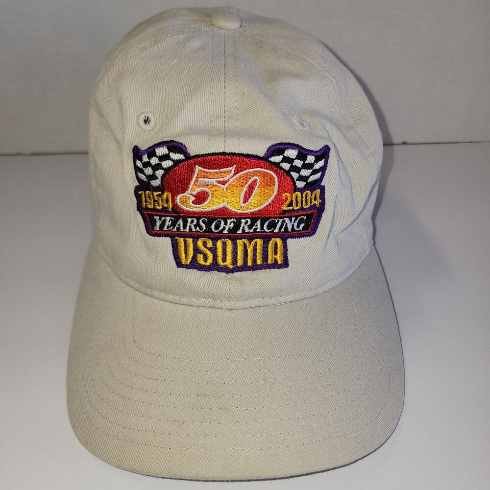 VSQMA 50 Years of Racing Beige elastic flex fit cotton cap